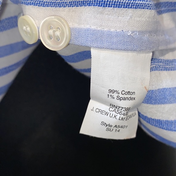 J. CREW BLUE/WHITE BOY SHIRT LONG SLEEVES BUTTON-DOWN POCKET SZ 2 - Picture 14 of 15